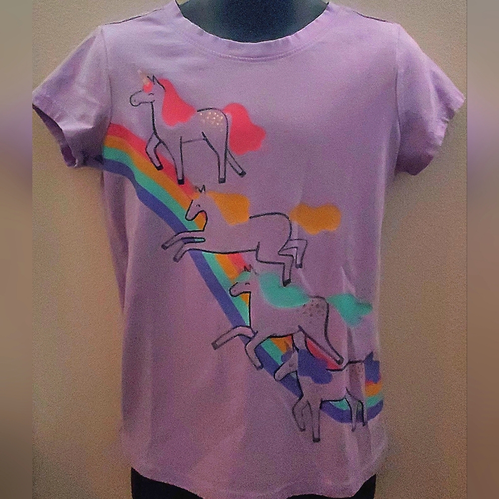 Bundle Of 4 Cat & Jack Girl's Short Sleeve Graphic Tees - Picture 5 of 13